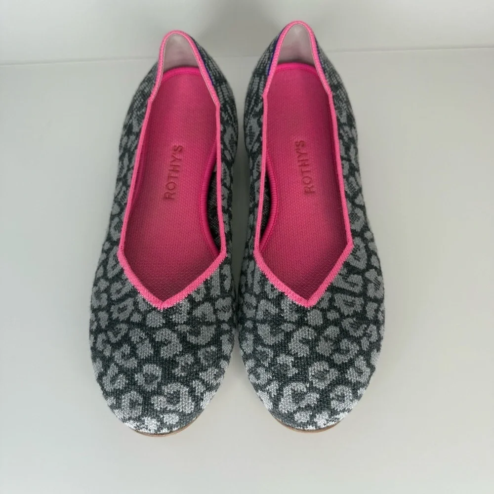 Rothy’s The Merino Wool Haze Spot Pink & Gray Slip On Flats Women’s Size 10.5